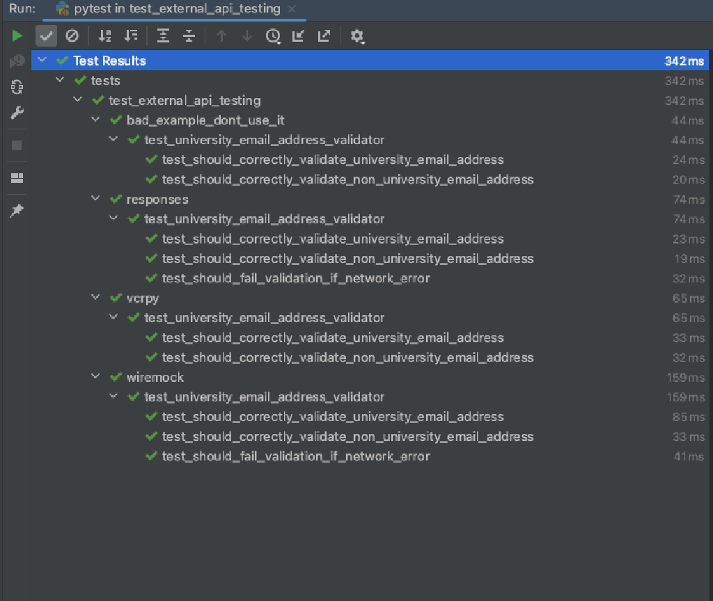 How to test an API request to the external system